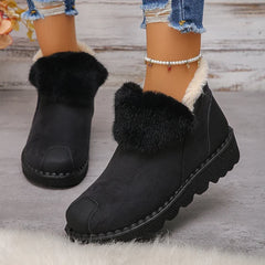 Faux Suede Platform Snow Boots