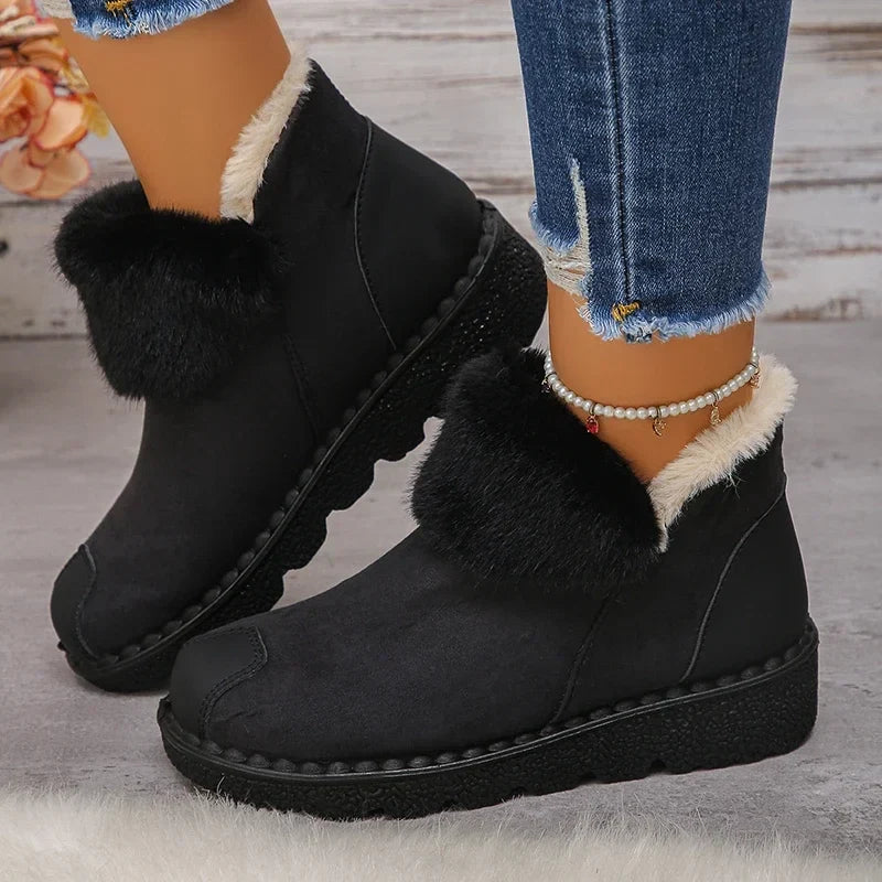 Faux Suede Platform Snow Boots