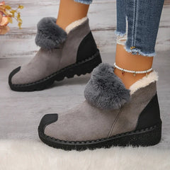 Faux Suede Platform Snow Boots