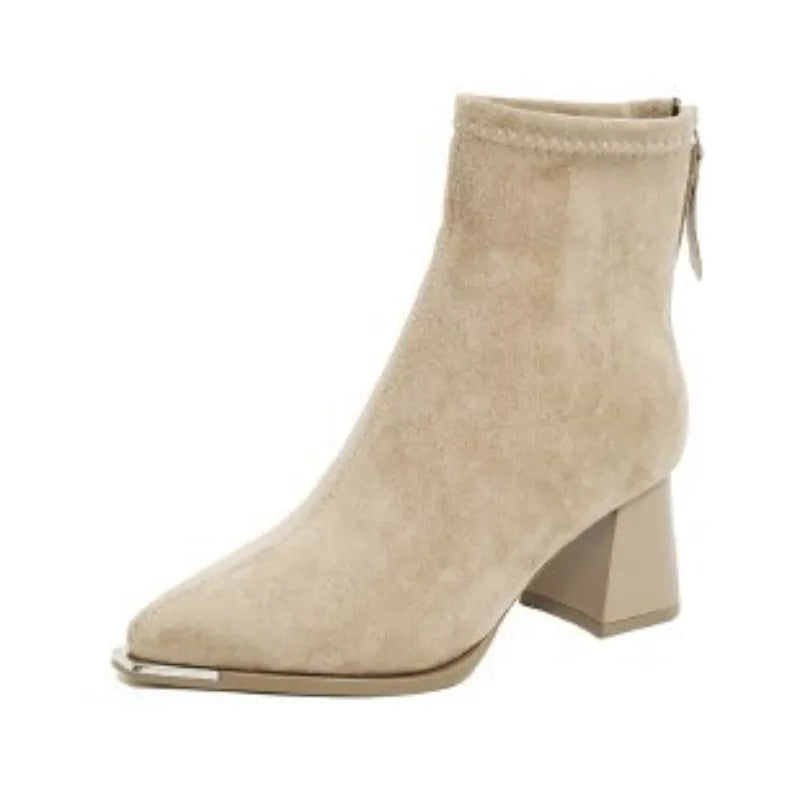 French High-heeled Ankle Boots