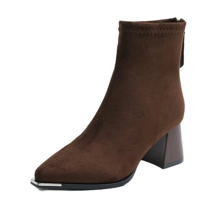 French High-heeled Ankle Boots