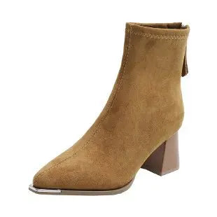 French High-heeled Ankle Boots