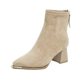 French High-heeled Ankle Boots
