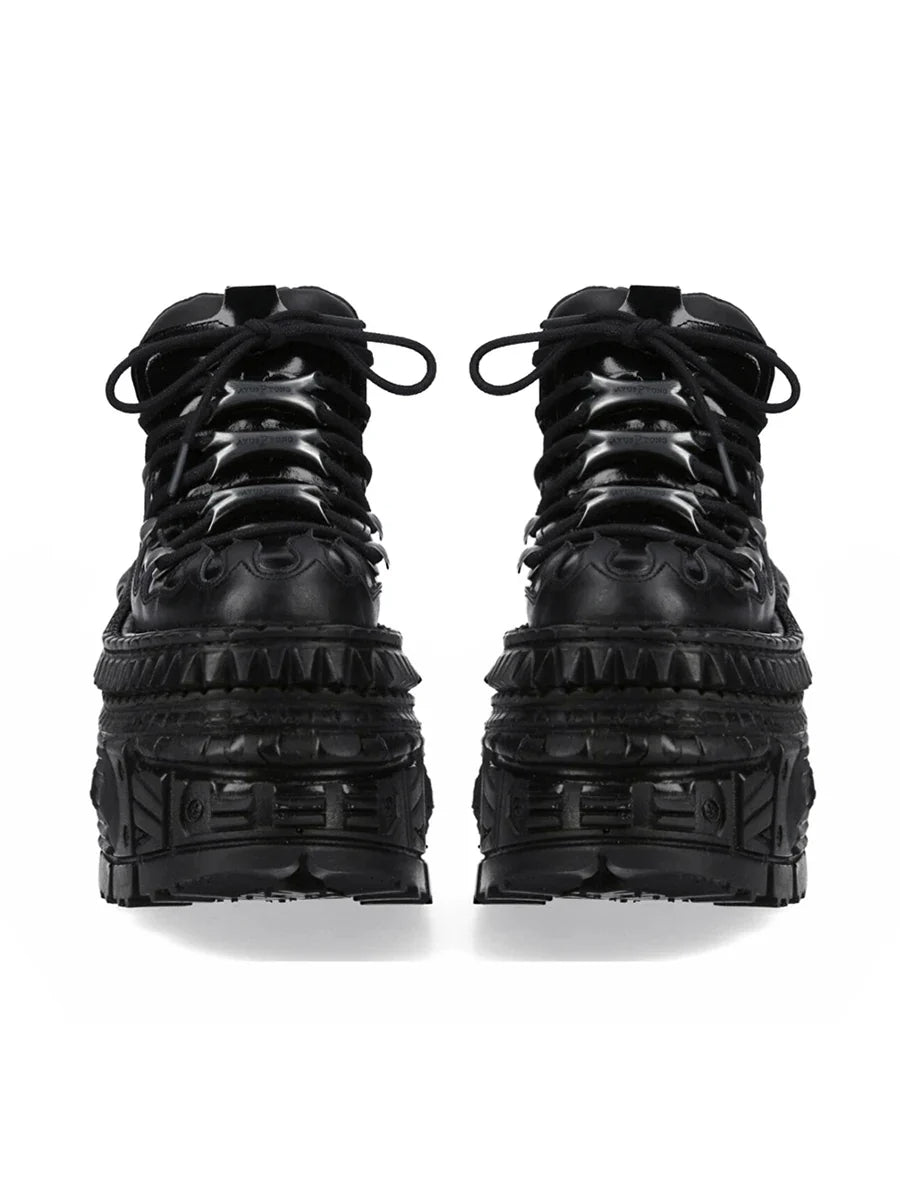 Gothic metal feminine function wind high top flame millennial punk platform Shoes