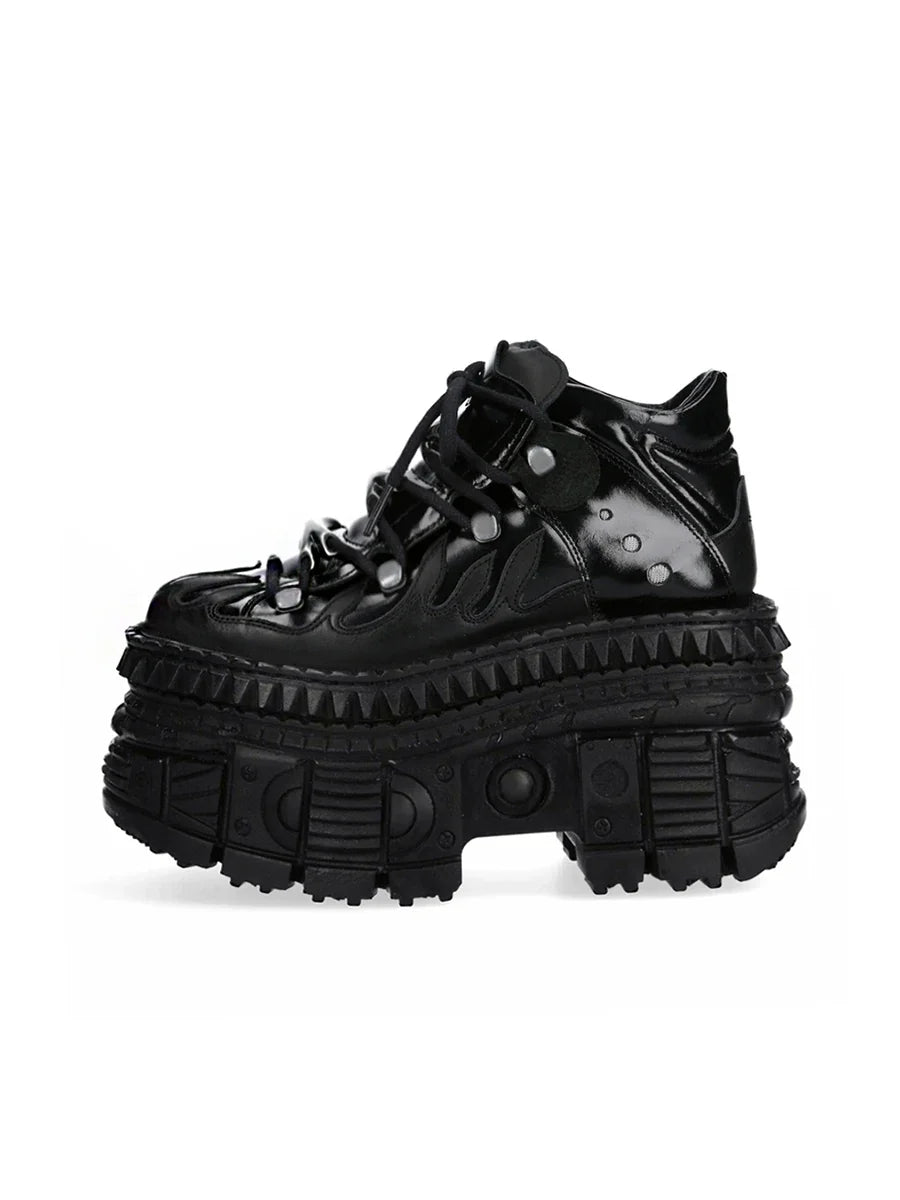 Gothic metal feminine function wind high top flame millennial punk platform Shoes