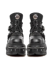 Heavy metal platform Gothic lace-up design dark punk short Boots