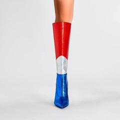 Kaky's Colorful Contrast High Heel Boots
