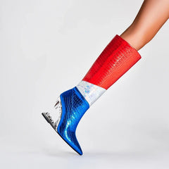 Kaky's Colorful Contrast High Heel Boots