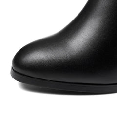 Leather Cowhide High Heels Large Women's Boots