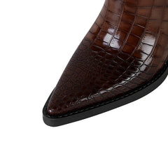 Kaky's Pointed Thick Heeled Oversized Women's Boots