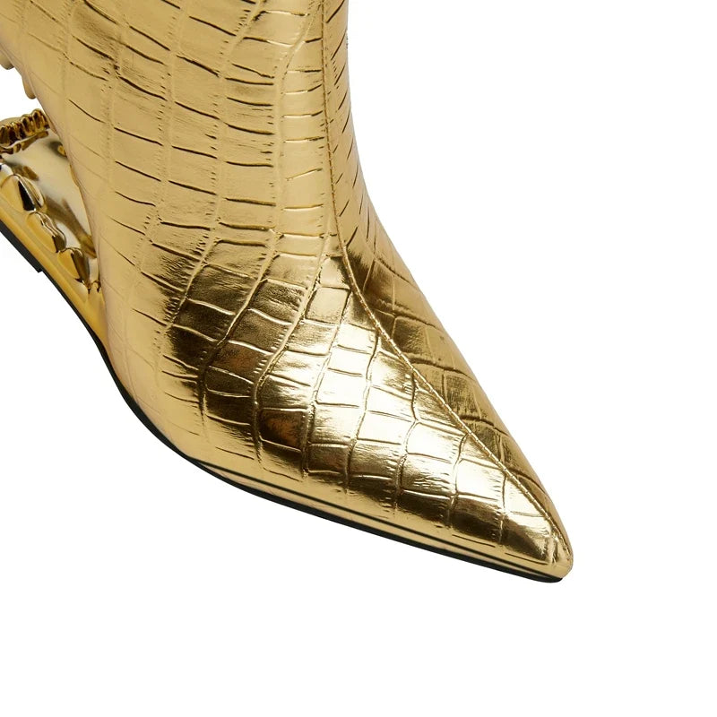 Kaky's Pointed Wolf Teeth Shaped Heel High Heel Women's Boots