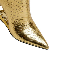 Kaky's Pointed Wolf Teeth Shaped Heel High Heel Women's Boots