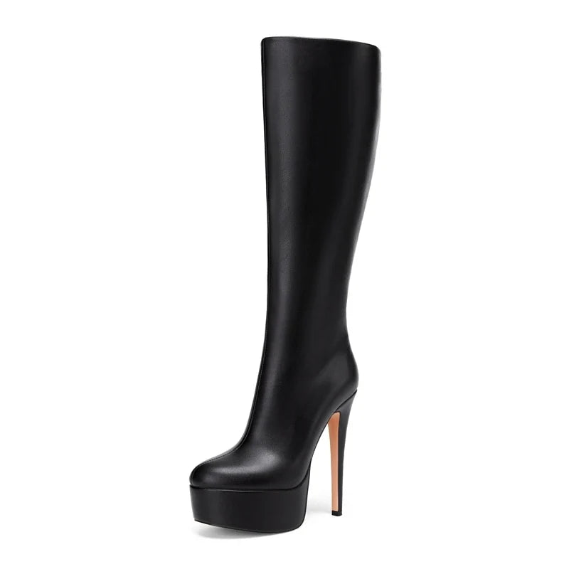 Kaky's Round Head Waterproof Platform High Heel Large