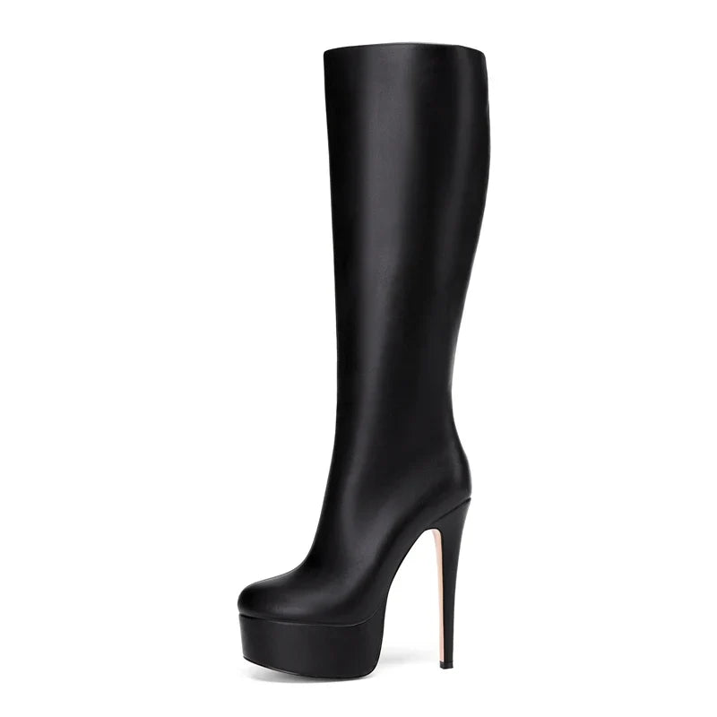 Kaky's Round Head Waterproof Platform High Heel Large