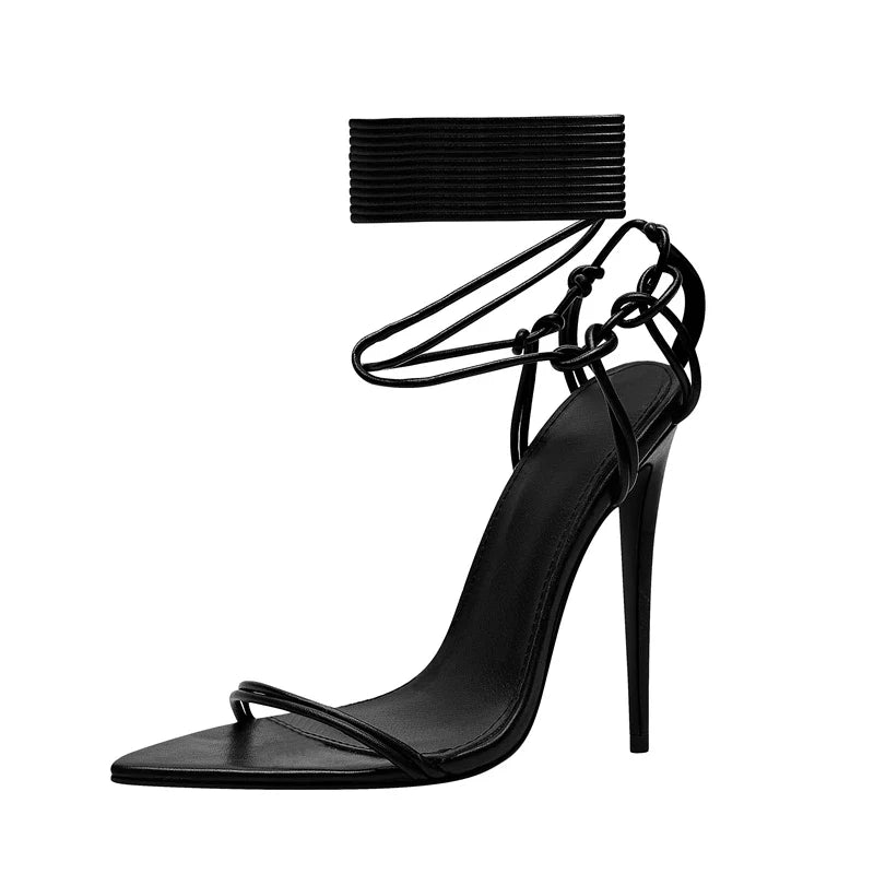 Kaky's Super High Heel Pointed Lace up Women's Sandals Large