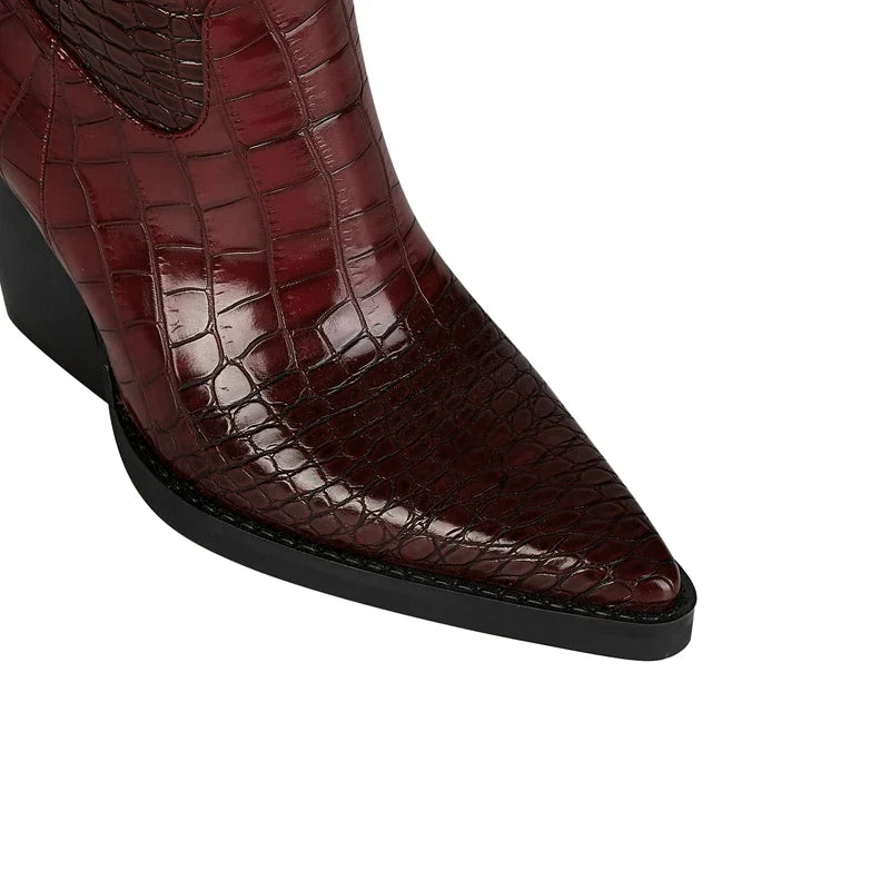 Kaky's Water Diamond Pointed Thick High Heels Oversized Women's Boots