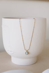 18K Gold Plated Hidden Sapphire Necklace