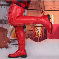 Lace Up Bar Nightclub Women's Over The Knee Boots