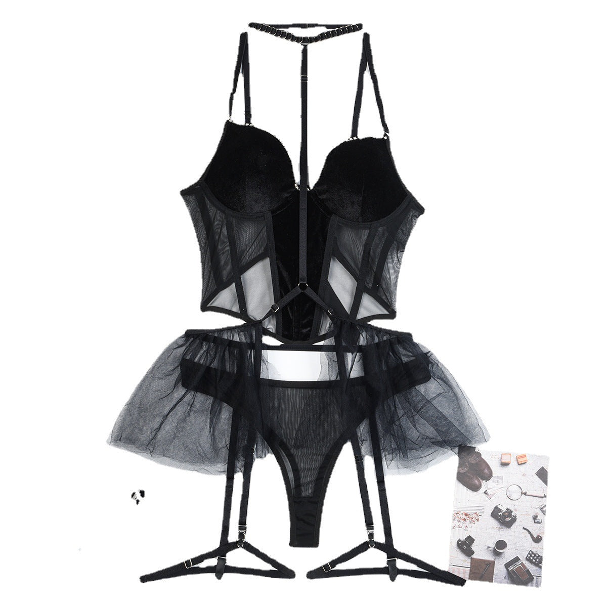 Lace Up Corset Black See Through Lingerie Sexy revealing Bustier