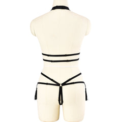 Latina Sexy Valentines Lingerie Set Women  Sexy Harness Lingerie Revealing Bra Panties