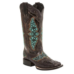 Leather Embroider Western Cowboy Retro Cowgirl Boots