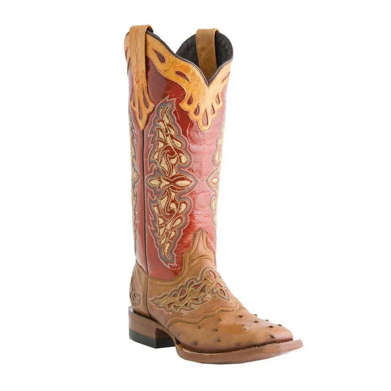 Leather Embroider Western Cowboy Retro Cowgirl Boots