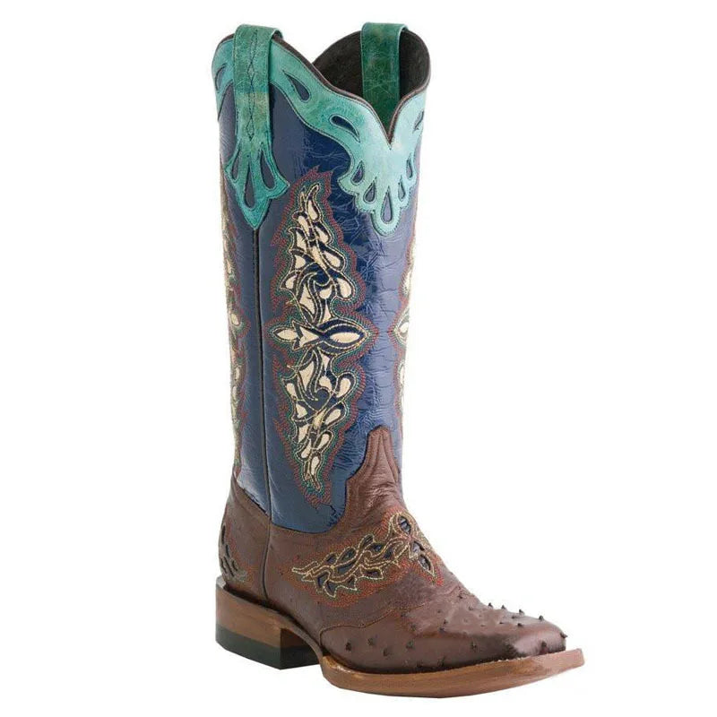 Leather Embroider Western Cowboy Retro Cowgirl Boots