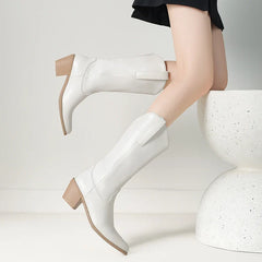 Leather Women Knee High Boots