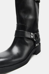 Metal Rivet Punk Women Knee High Boots