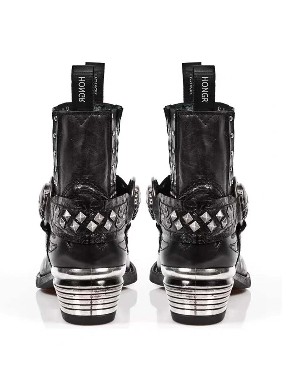 Metallic trim pointy toe women's Boots
