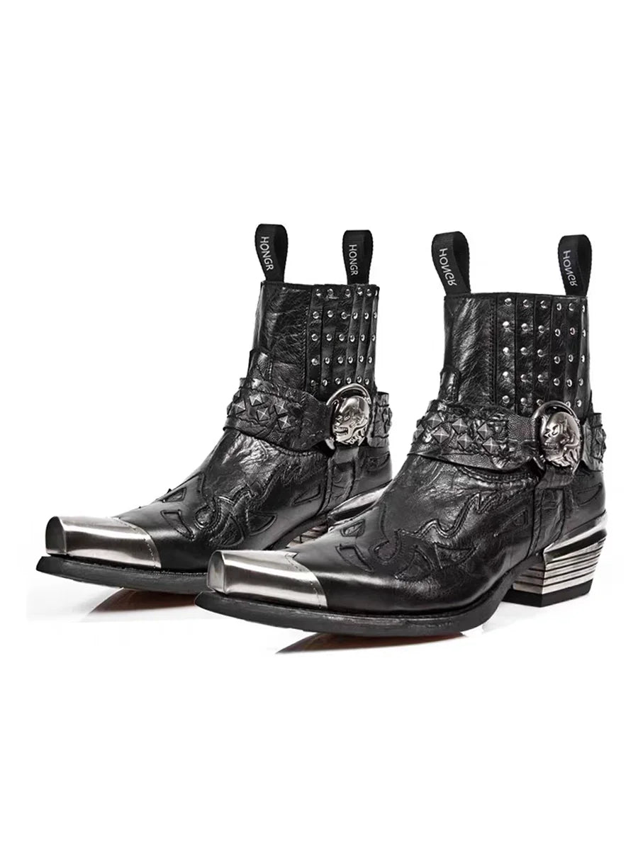 Metallic trim pointy toe women's Boots
