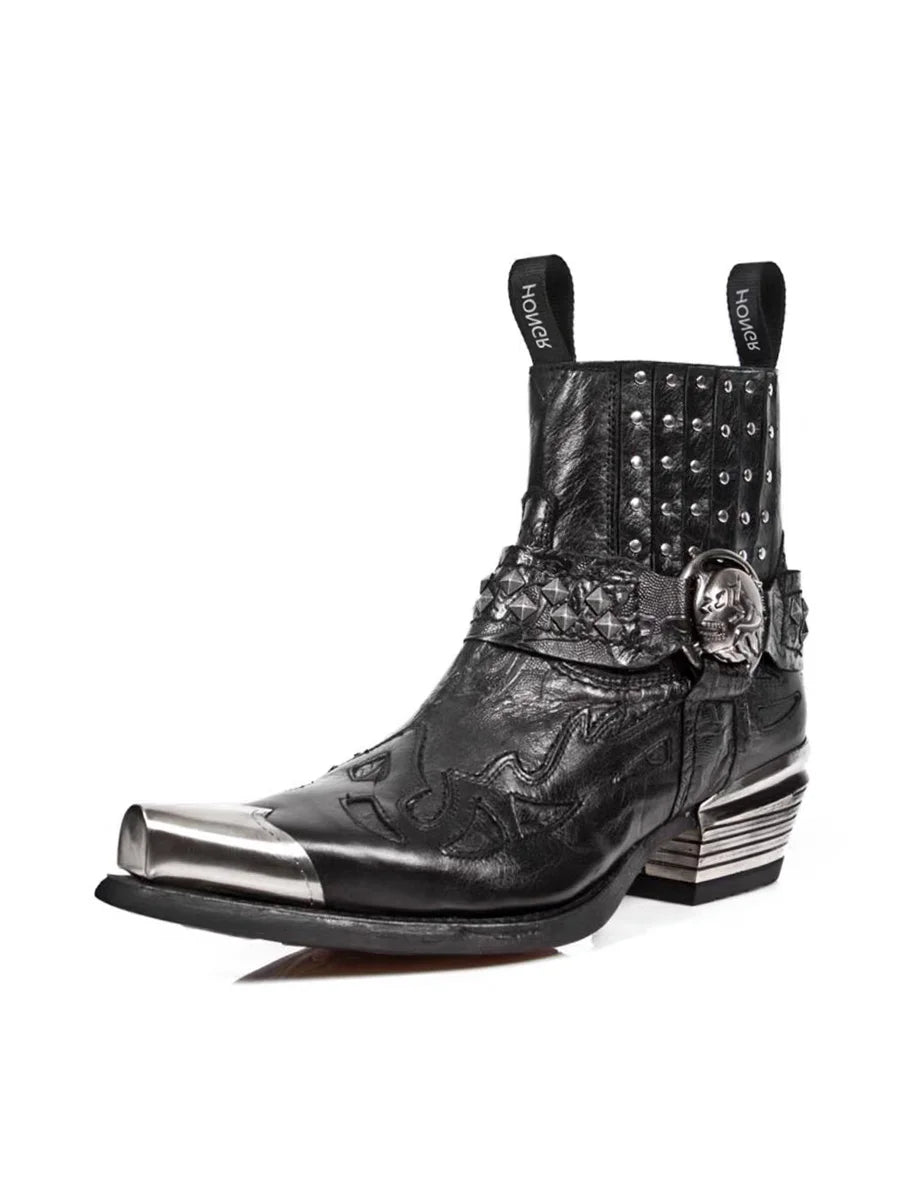 Metallic trim pointy toe women's Boots