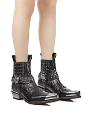 Metallic trim pointy toe women's Boots
