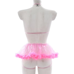 Nasty Sexy Crotchless Lingerie Set Revealing Sexy Harness Lingerie Submissive Bra Panties