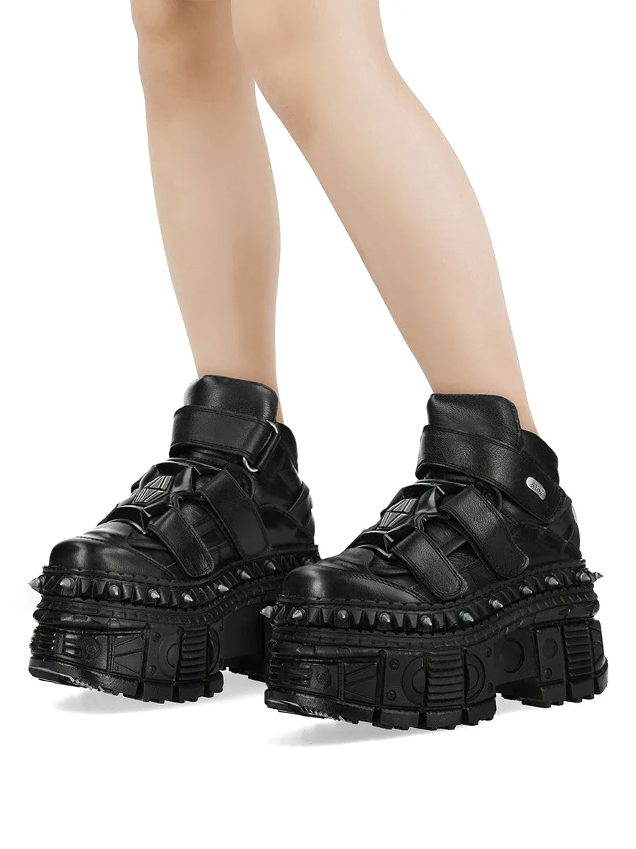 Neo-punk style lace-up design super-high heel platform Shoes