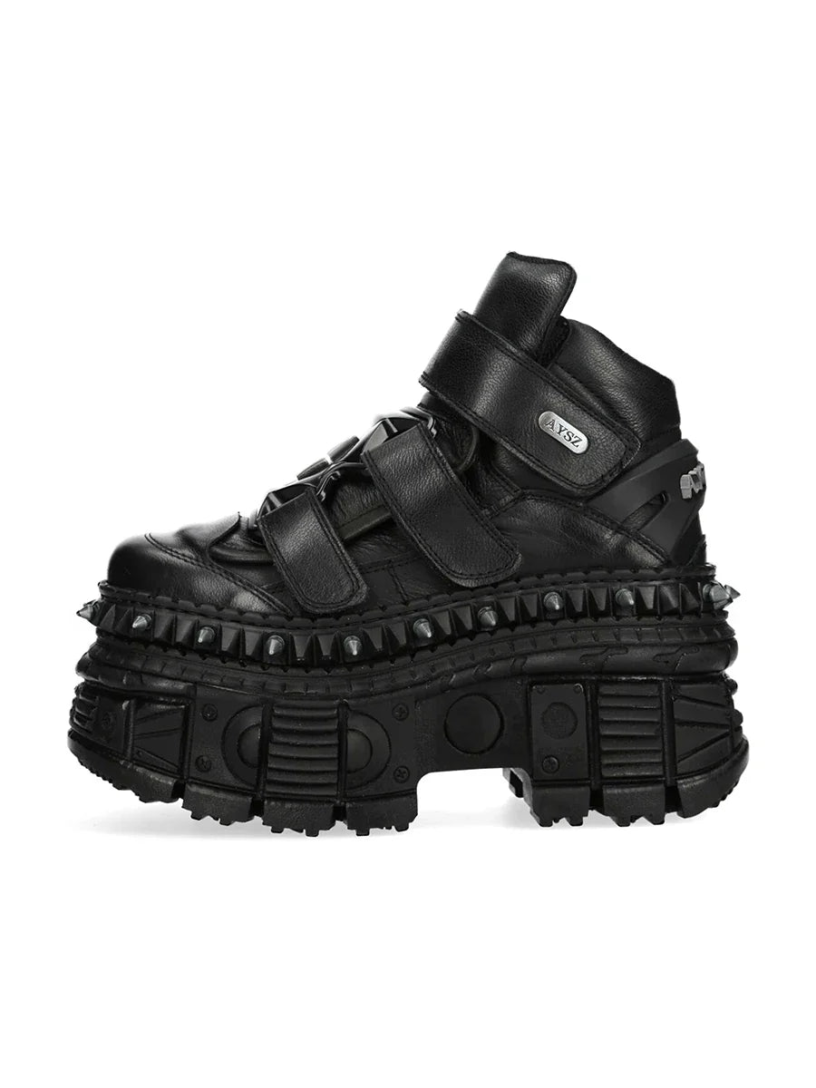 Neo-punk style lace-up design super-high heel platform Shoes
