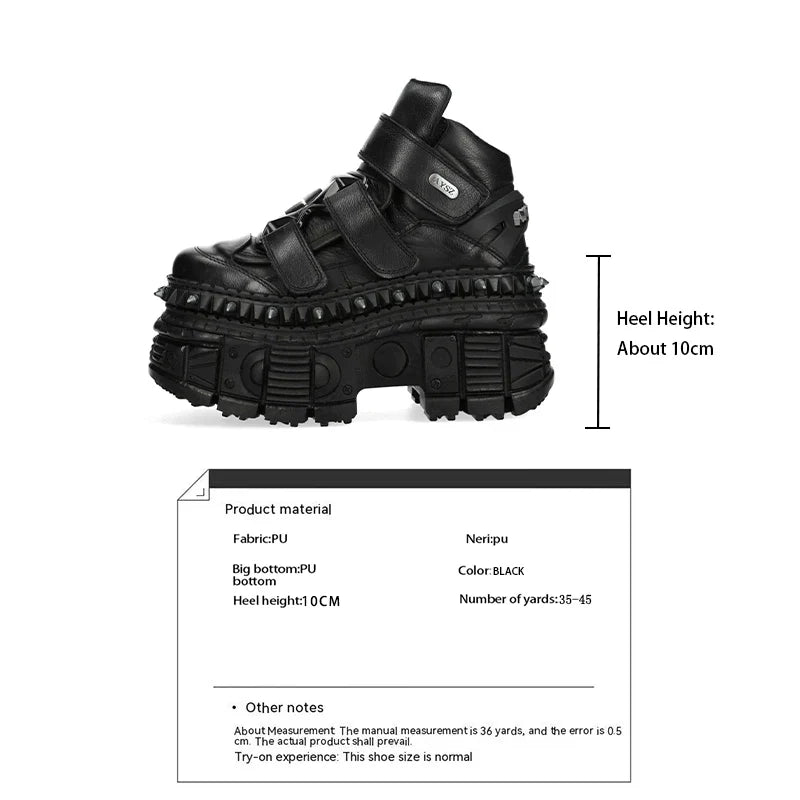 Neo-punk style lace-up design super-high heel platform Shoes