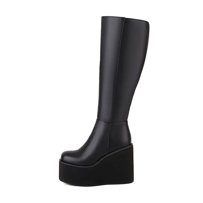 Autumn Winter Wedges Knee High Boots