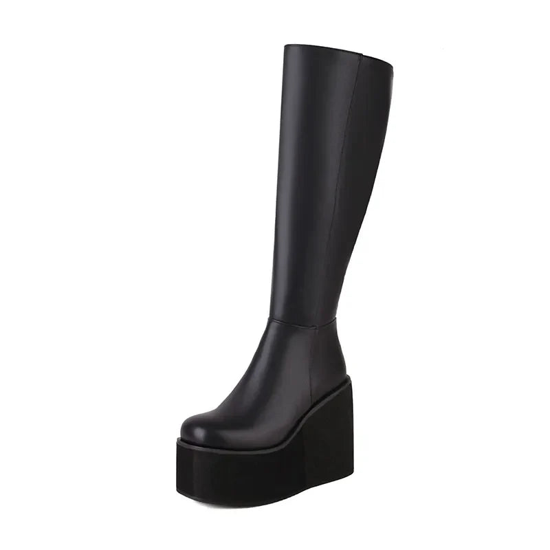 Autumn Winter Wedges Knee High Boots