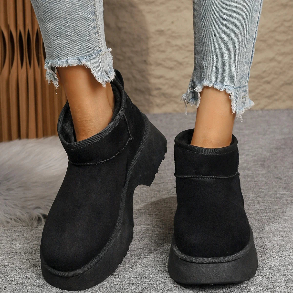 Platform High Heels Snow Boots
