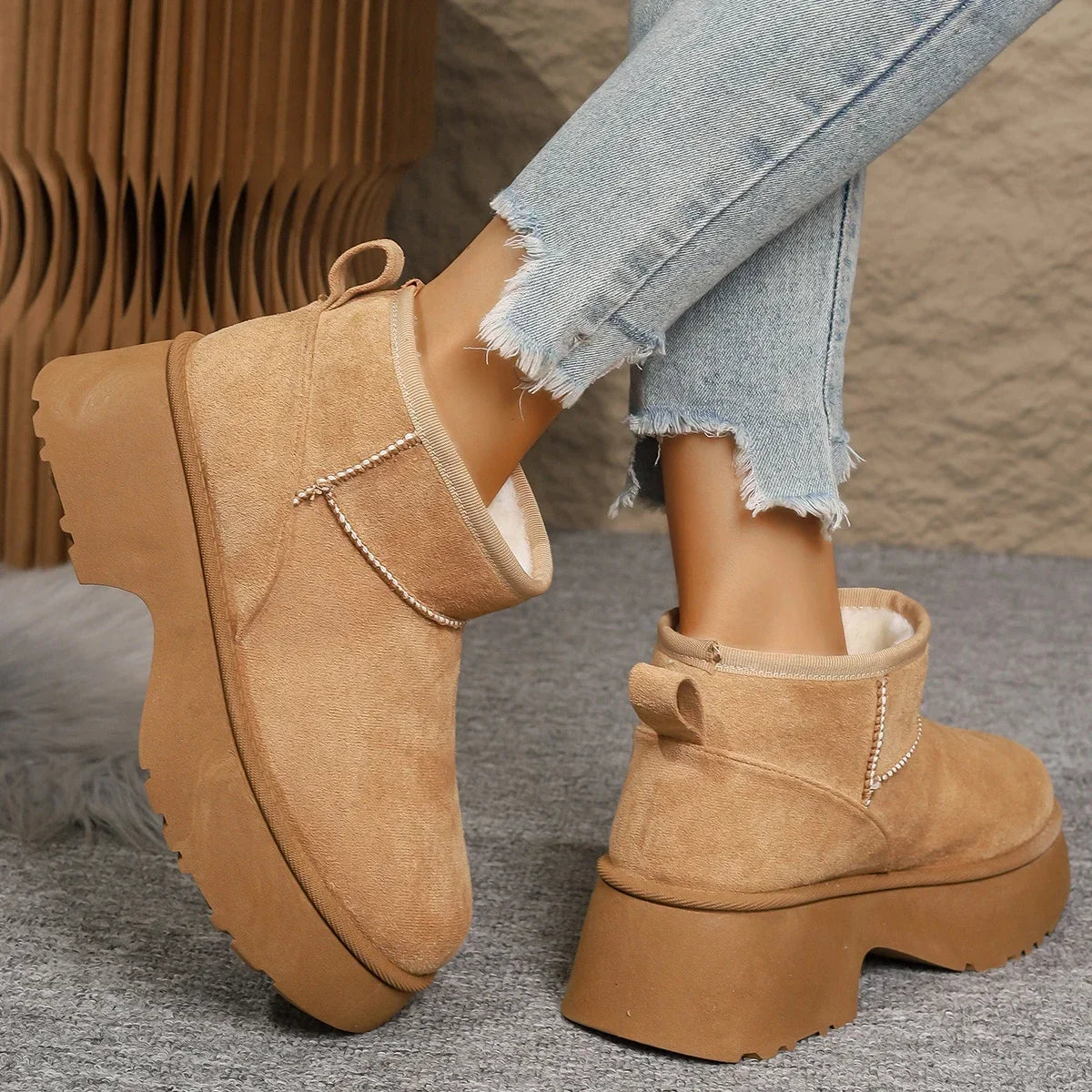 Platform High Heels Snow Boots