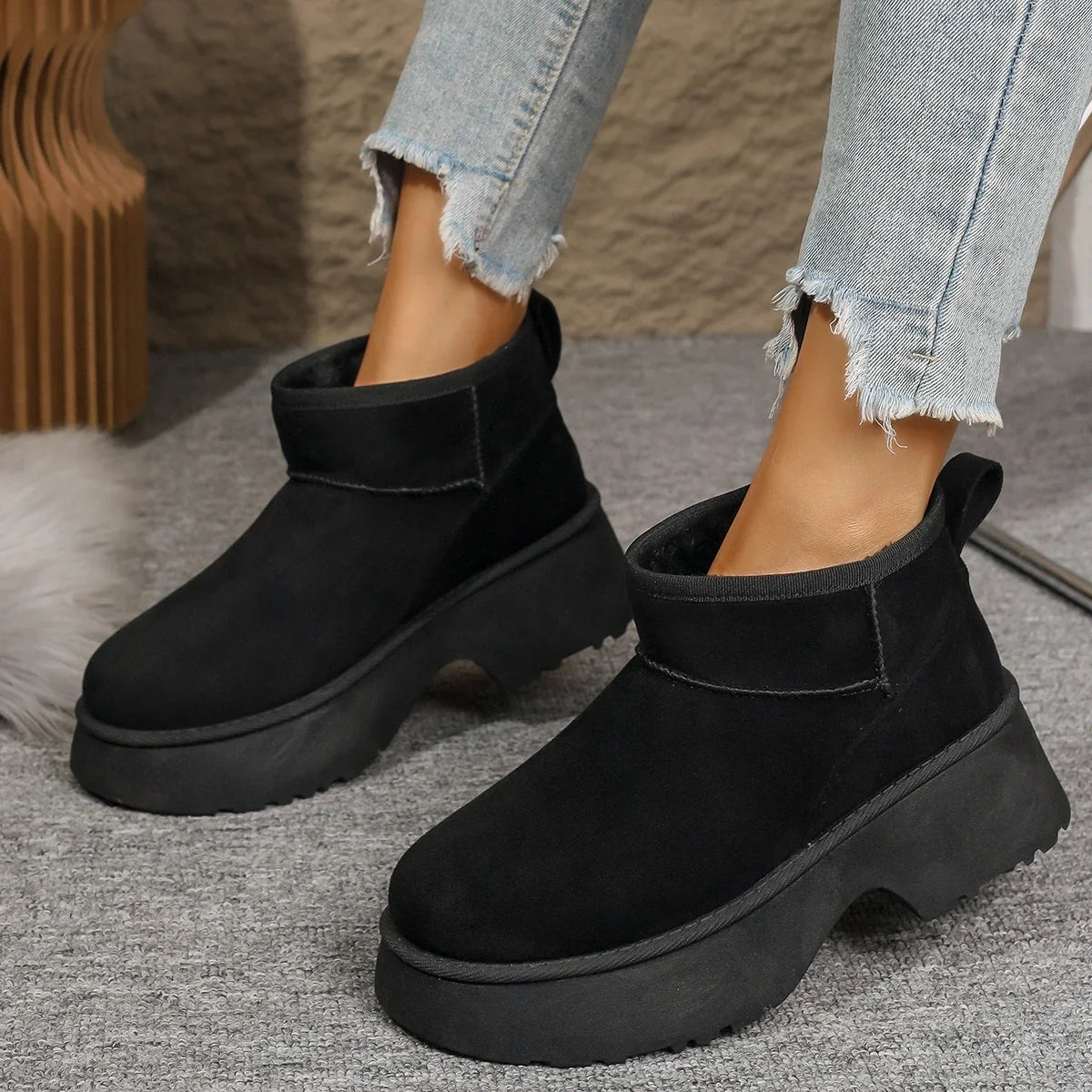 Platform High Heels Snow Boots