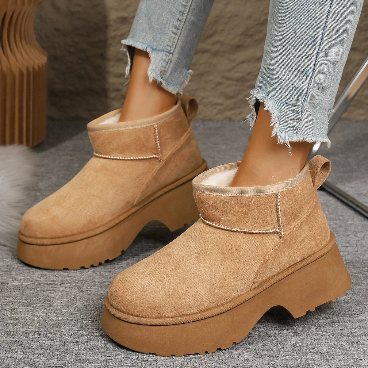 Platform High Heels Snow Boots