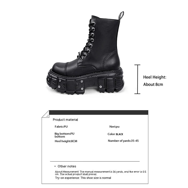 Punk Women Platform Ankle Boots