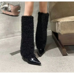 Women's Furry Warm Knee High Boots