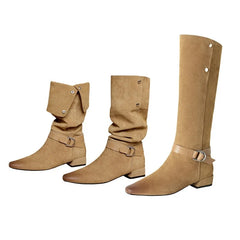 women's genuine leather cow suede square toe Shoes