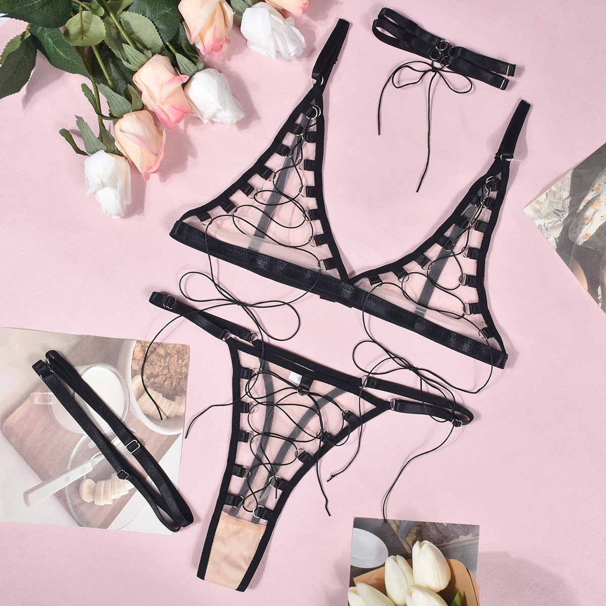 Slutty Women See Through Lingerie Set Nasty Bra & Panty