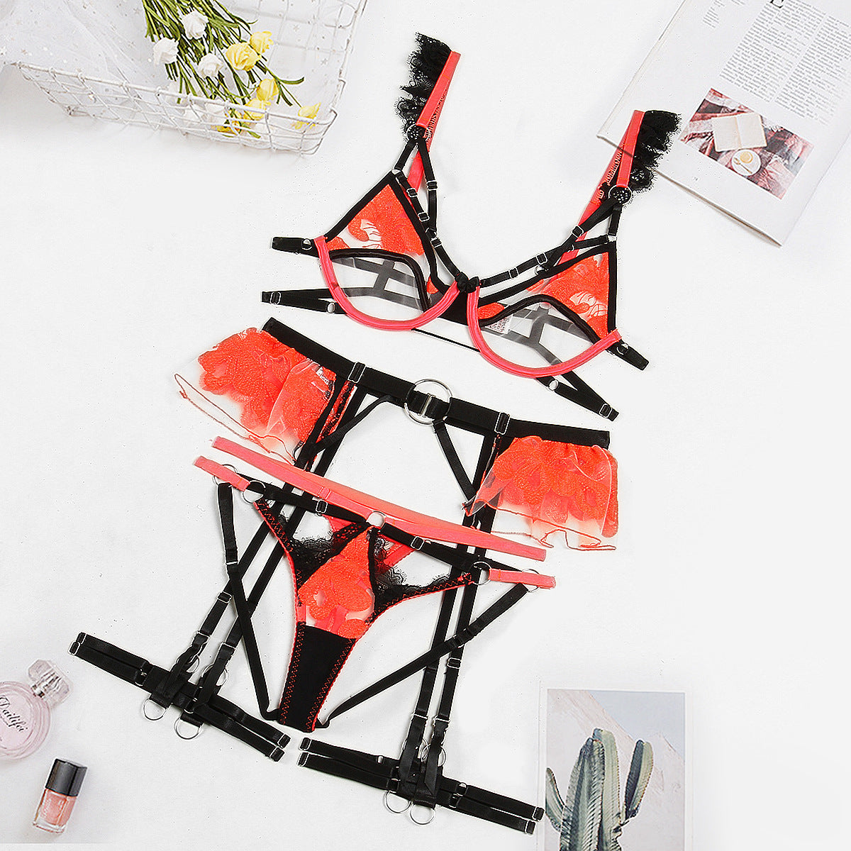 Red sexy Sluzu lingerie Set Sexy Bra & Panty Intimate