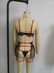 Hot Womens Bondage Lingerie Set Sluzu Bra & Panty Latina Revealing