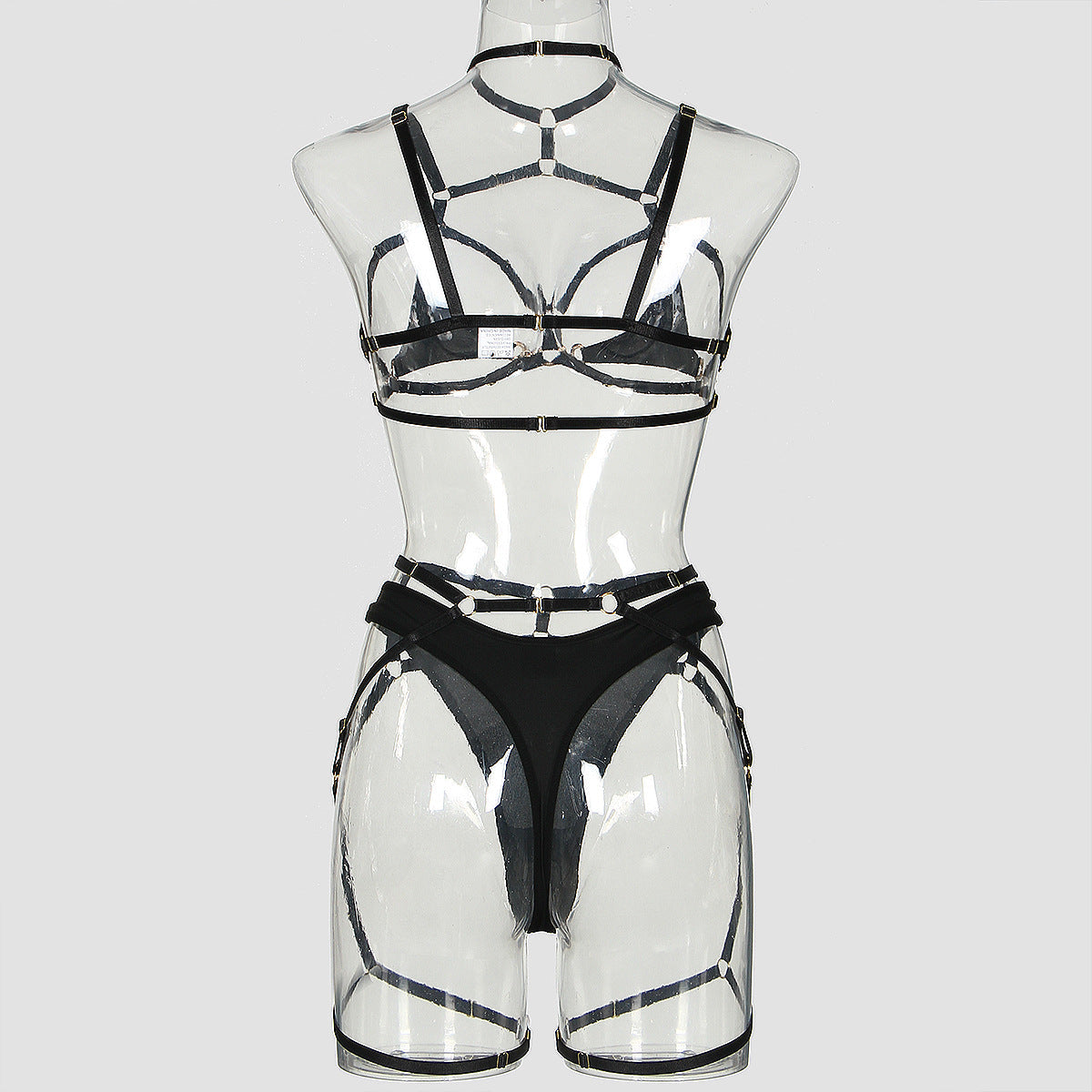 Red Sluzu leather lingerie Set Sex Bra & Panty Women Choker
